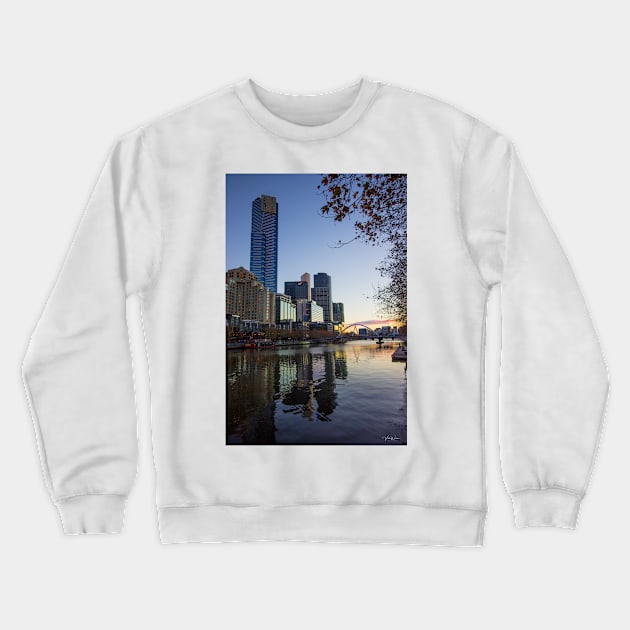 The Melbourne Skyline, looking towards the Docklands, Victoria, Australia. Crewneck Sweatshirt by VickiWalsh